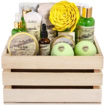 Conjunto de presentes de spa Aqua Elegante Luxury Basket com chá verde e capim-limão