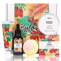 Conjunto de presentes de spa BFFLOVE Rose Bath com óleo de massagem, esfoliante e muito mais Conjunto de presentes de spa BFFLOVE Rose Bath com óleo de massagem, esfoliante e muito mais