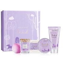 Conjunto de presentes de spa Body & Earth Orchid Scent com vela e bomba de banho Conjunto de presentes de spa Body & Earth Orchid Scent com vela e bomba de banho