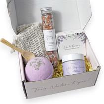 Conjunto de presentes de spa Natural Amor Lavender para mulheres com 5 unidades Conjunto de presentes de spa Natural Amor Lavender para mulheres com 5 unidades