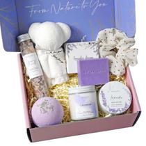 Conjunto de presentes de spa Natural Amor Lavender para mulheres com 7 unidades