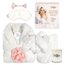 Conjunto de Presentes de Spa para Mulheres - Roupão, Velas Perfumadas e Máscara de Dormir