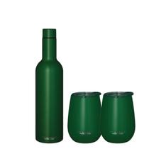 Conjunto de presentes de vinho Scanpan TO GO Forest Green com garrafa a vácuo de 750 ml e 2 copos de 350 ml Conjunto de presentes de vinho Scanpan TO GO Forest Green com garrafa a vácuo de 750 ml e 2 copos de 350 ml