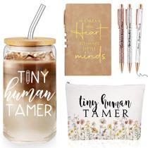 Conjunto de presentes Domensi Tiny Human Tamer Teacher, copo de vidro de 500 ml Conjunto de presentes Domensi Tiny Human Tamer Teacher, copo de vidro de 500 ml