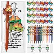 Conjunto de presentes Dumpster Fire Sayglossy 96 canetas esferográficas e chaveiros