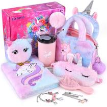 Conjunto de presentes Eiranss Unicorn para meninas de 4 a 10 anos ou mais com bolsa e muito mais