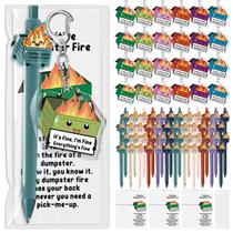 Conjunto de presentes engraçados Dumpster Fire Sayglossy 48 canetas esferográficas