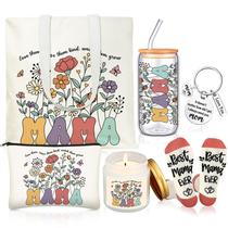 Conjunto de presentes Funnymoom Mama, copo de vidro, sacola de 500 ml e vela Conjunto de presentes Funnymoom Mama, copo de vidro, sacola de 500 ml e vela