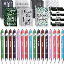 Conjunto de presentes Funrous, 32 peças de canetas Motivational Quote com cadernos