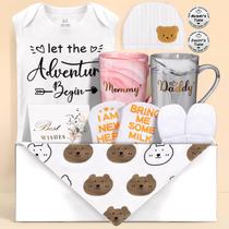 Conjunto de presentes Guiseapue New Mom & Dad com roupas, canecas e moedas
