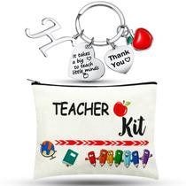 Conjunto de presentes MTLEE Teacher Appreciation, bolsa de maquiagem e chaveiro Conjunto de presentes MTLEE Teacher Appreciation, bolsa de maquiagem e chaveiro