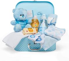 Conjunto de Presentes para Chá de Bebê - 12 Peças Azul Bebê - Baby Box Shop