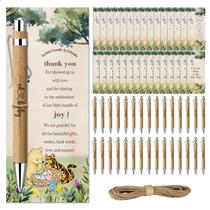 Conjunto de presentes para chá de bebê Winnie com 30 cartões e canetas de bambu x30 Conjunto de presentes para chá de bebê Winnie com 30 cartões e canetas de bambu x30