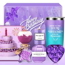 Conjunto de presentes para cuidados com a pele Aoen, cesta de spa roxa de 7 peças