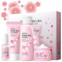 Conjunto de presentes para cuidados com a pele Blopuivo Sakura Kit de viagem para cuidados com a pele (5 unidades)