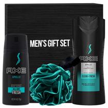 Conjunto de presentes Partypom Axe Masculino Apollo para lavagem corporal, spray e desodorante