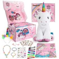 Conjunto de presentes PERRYHOME Unicorn para meninas com pelúcia, livro para colorir Conjunto de presentes PERRYHOME Unicorn para meninas com pelúcia, livro para colorir