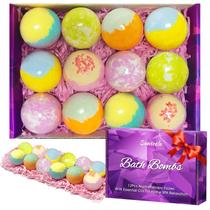 Conjunto de presentes relaxantes Bath Bombs Santrela, 12 unidades para mulheres Conjunto de presentes relaxantes Bath Bombs Santrela, 12 unidades para mulheres