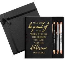 Conjunto de presentes Resurhang Leather Journal Notebook com 3 canetas esferográficas