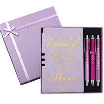 Conjunto de presentes Resurhang Leather Journal Notebook com 3 canetas esferográficas