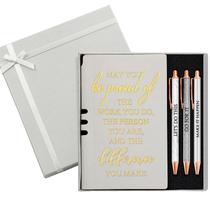 Conjunto de presentes Resurhang Leather Journal Notebook com 3 canetas esferográficas