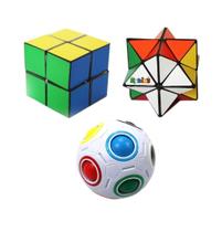 Conjunto de presentes Rubik's Cube de 3 peças Rainbow Ball 2X Magic Stars