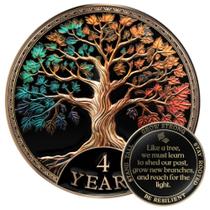 Conjunto de presentes Sobriety Coin Milestone Mint Tree of Life AA Chip