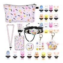 Conjunto de presentes Stray Kids SKZOO, bolsa de maquiagem com chaveiro e pulseira