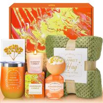 Conjunto de presentes TRSILLE Orange Relaxing Spa com cobertor de flanela Conjunto de presentes TRSILLE Orange Relaxing Spa com cobertor de flanela