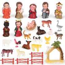 Conjunto de presépio Action Figures, 24 peças para crianças, presente de Natal Conjunto de presépio Action Figures, 24 peças para crianças, presente de Natal