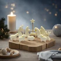Conjunto De Presépio De Madeira Natural Moderno Para Decoração De Natal Com 11 Figuras Conjunto De Presépio De Madeira Natural Moderno Para Decoração De Natal Com 11 Figuras