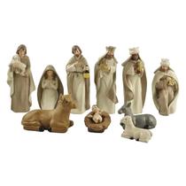 Conjunto De Presépio De Natal Em Resina Com 10 Peças, Sagrada Família, Três Reis, Boi E Ovelha, Conjunto De Presépio De Natal Em Resina Com 10 Peças, Sagrada Família, Três Reis, Boi E Ovelha,