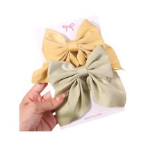 Conjunto De Presilhas De Cabelo Com Laço Estampado Para Mulheres E Meninas, Acessórios De Cabelo De