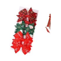 Conjunto De Presilhas De Cabelo Com Laços De Fita De Natal Para Crianças, Acessórios De Cabelo De