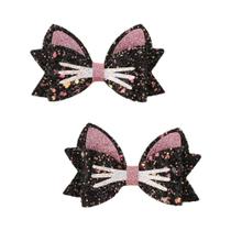 Conjunto De Presilhas De Cabelo Orelha De Gato Douradas Para Bebês Meninas, Grampos De Cabelo De