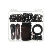 Conjunto de presilhas para cabelos cor preto 125 peças Conjunto de presilhas para cabelos cor preto 125 peças