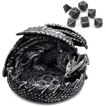 Conjunto de prisão de dados Haxtec Dragon com bandeja de ferro antiga de metal Dice