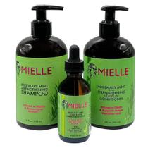 Conjunto de produtos para cabelo Mielle Rosemary Mint com biotina 3 unidades