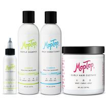 Conjunto de produtos para cabelo MopTop Curly Hair com shampoo Detox de 60 ml Conjunto de produtos para cabelo MopTop Curly Hair com shampoo Detox de 60 ml