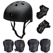 Conjunto de proteção de skate SymbolLife Helmet Kids Black M Conjunto de proteção de skate SymbolLife Helmet Kids Black M