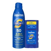 Conjunto de proteção solar Coppertone Sport SPF 50 Spray 162mL + Stick 44mL