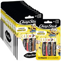 Conjunto de protetor labial ChapStick Minions 12 Bananas, 3 pacotes para festa infantil