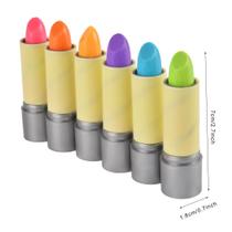 Conjunto de protetor labial hidratante para mudança de cor, formato de giz de cera, 6 unidades Conjunto de protetor labial hidratante para mudança de cor, formato de giz de cera, 6 unidades