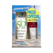 Conjunto de protetor solar facial fps 50 60g + corporal fps 50 200g anasol