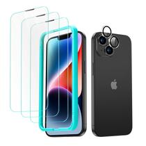 Conjunto de protetores de tela ESR para iPhone 14 com 3 vidros temperados Conjunto de protetores de tela ESR para iPhone 14 com 3 vidros temperados