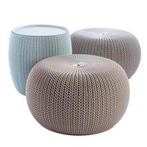 Conjunto de Pufes Otomans Keter Urban Knit 2 peças com Mesa de Armazenamento Conjunto de Pufes Otomans Keter Urban Knit 2 peças com Mesa de Armazenamento