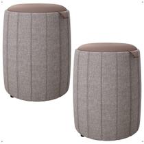 Conjunto de Puff gourmet moderno banqueta Esther para sala, quarto ou escritório - Várias Cores