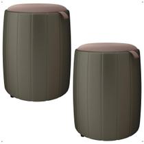 Conjunto de Puff gourmet moderno banqueta Esther para sala, quarto ou escritório - Várias Cores