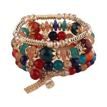 Conjunto De Pulseira De Contas De Borla Colorida Para Mulheres Homens Pulseira De Corrente De Contas