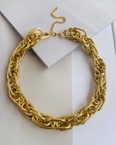 Conjunto de Pulseira e Colar Maxi Elos Banhado a Ouro Conjunto de Pulseira e Colar Maxi Elos Banhado a Ouro